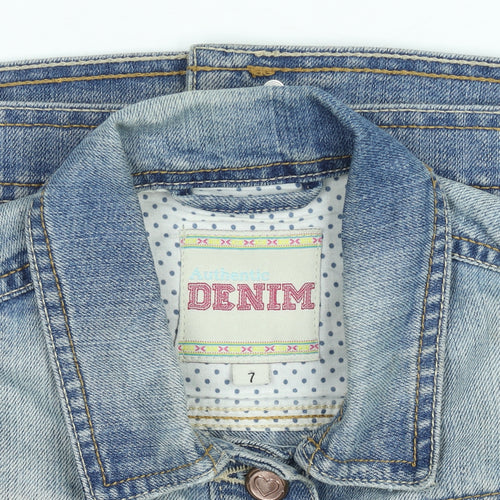 Dunnes Stores Girls Blue Denim Button Waistcoat Age 7 Years