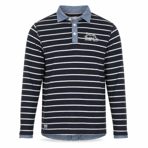 Here & There Vintage Co Navy Striped Long Sleeve Shirt Mens Size L