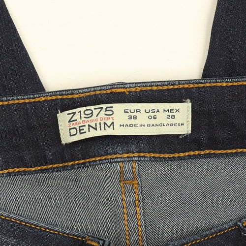 Zara Women Blue Skinny Jeans Size 10 Z1975 Denim Mid Rise Slim Fit