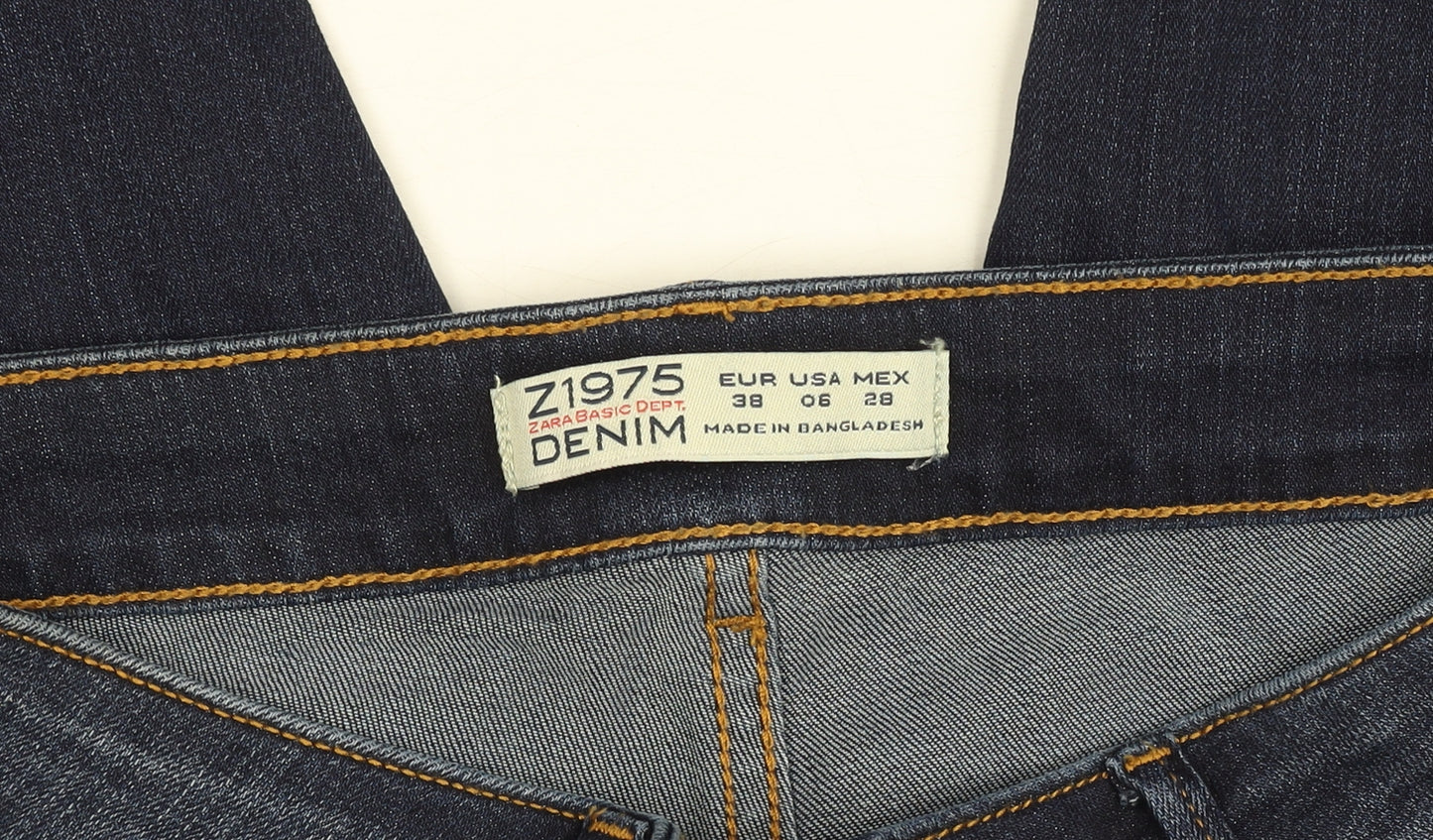 Zara Women Blue Skinny Jeans Size 10 Z1975 Denim Mid Rise Slim Fit