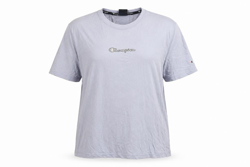 Front view of Champion Women’s Blue XL Basic Cotton Short Sleeve T-Shirt