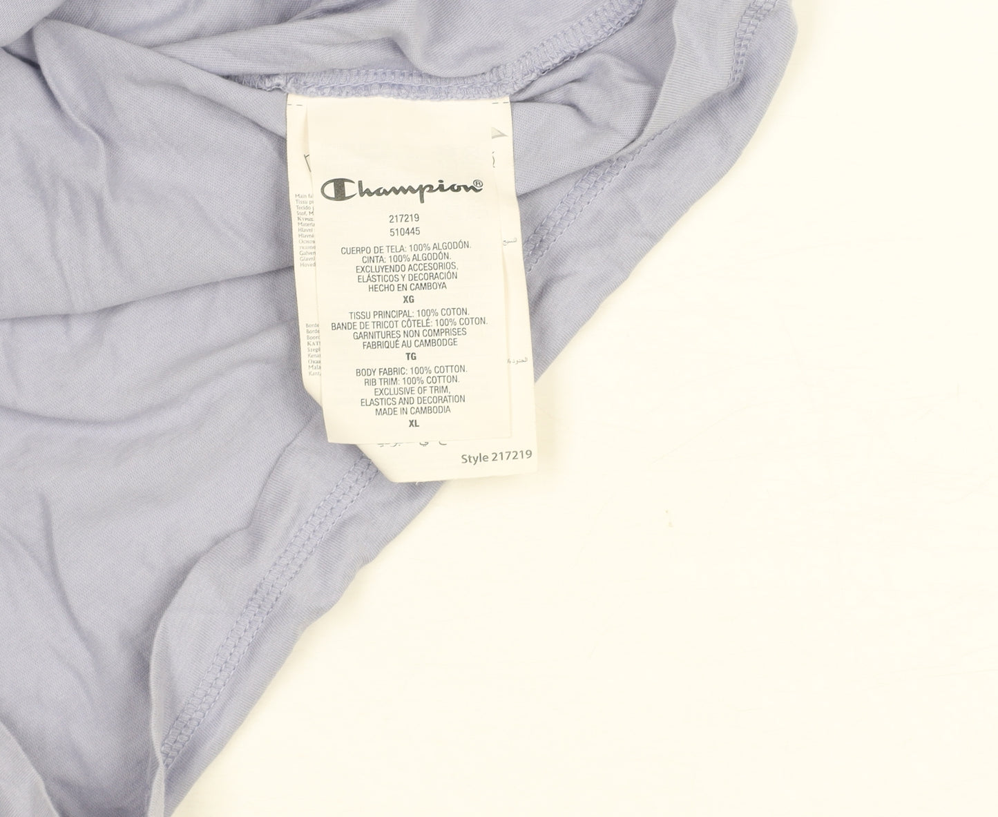 Champion Women’s Blue XL Basic Cotton Short Sleeve T-Shirt