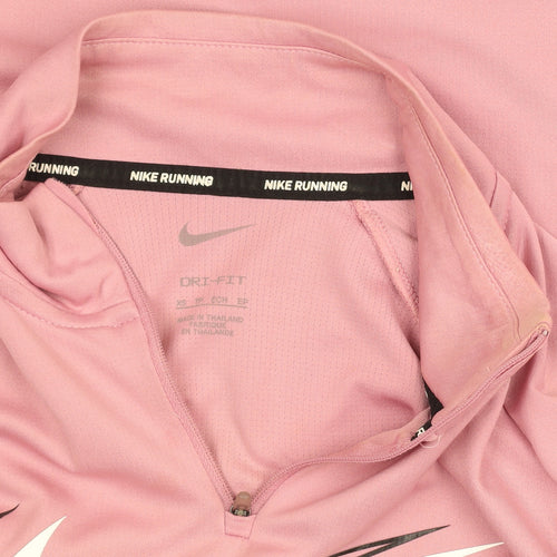 Nike Women's Pink XS Dri-FIT 1/4 Zip Running Top