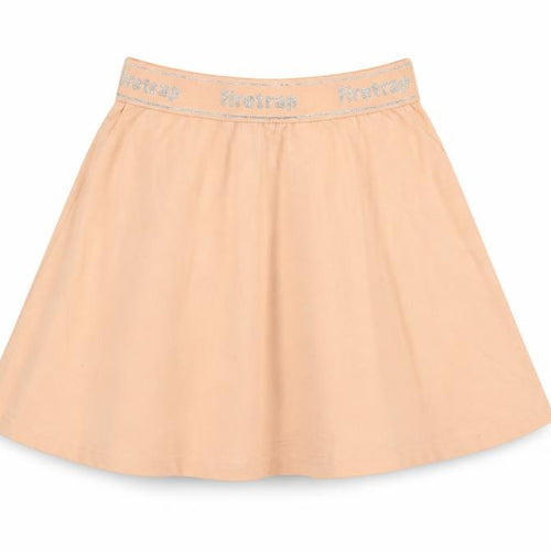 Firetrap Girls Pink A-Line Skirt 7-8 Years Elastic Waist Glitter Logo