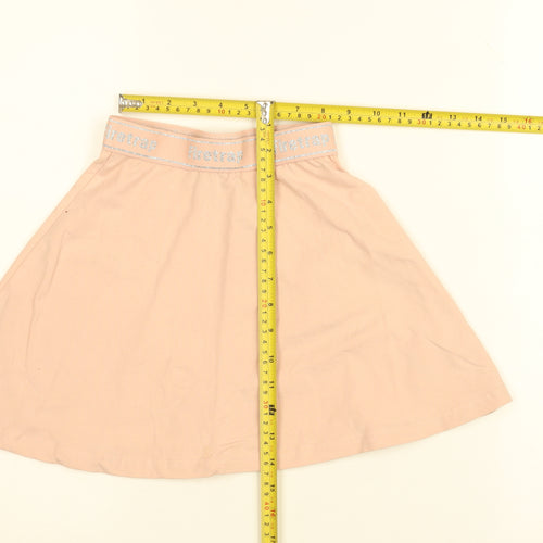 Firetrap Girls Pink A-Line Skirt 7-8 Years Elastic Waist Glitter Logo