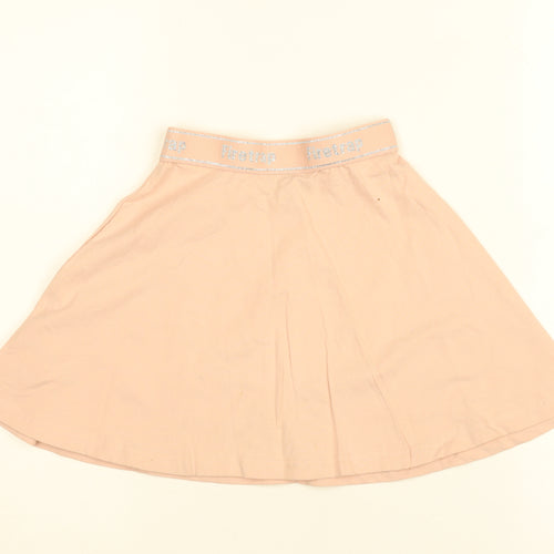Firetrap Girls Pink A-Line Skirt 7-8 Years Elastic Waist Glitter Logo