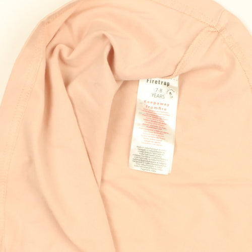 Firetrap Girls Pink A-Line Skirt 7-8 Years Elastic Waist Glitter Logo
