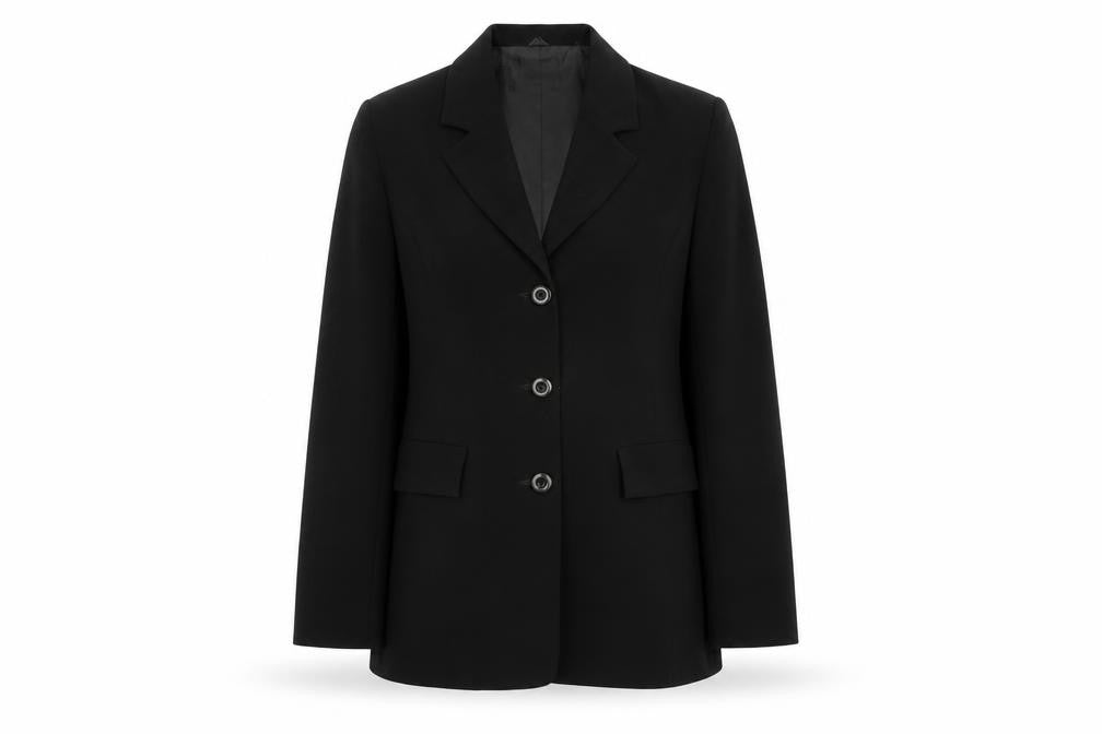 Front view of Alexis Collection Women's Black Classic Blazer Jacket, size S