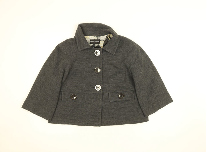 Marks and Spencer Women Grey Wool Blend Short Blazer UK 14