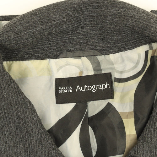 Marks and Spencer Women Grey Wool Blend Short Blazer UK 14