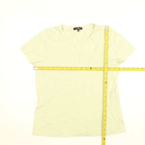 7 For All Mankind Women's Green Cotton Crew Neck Short Sleeve T-Shirt Size S