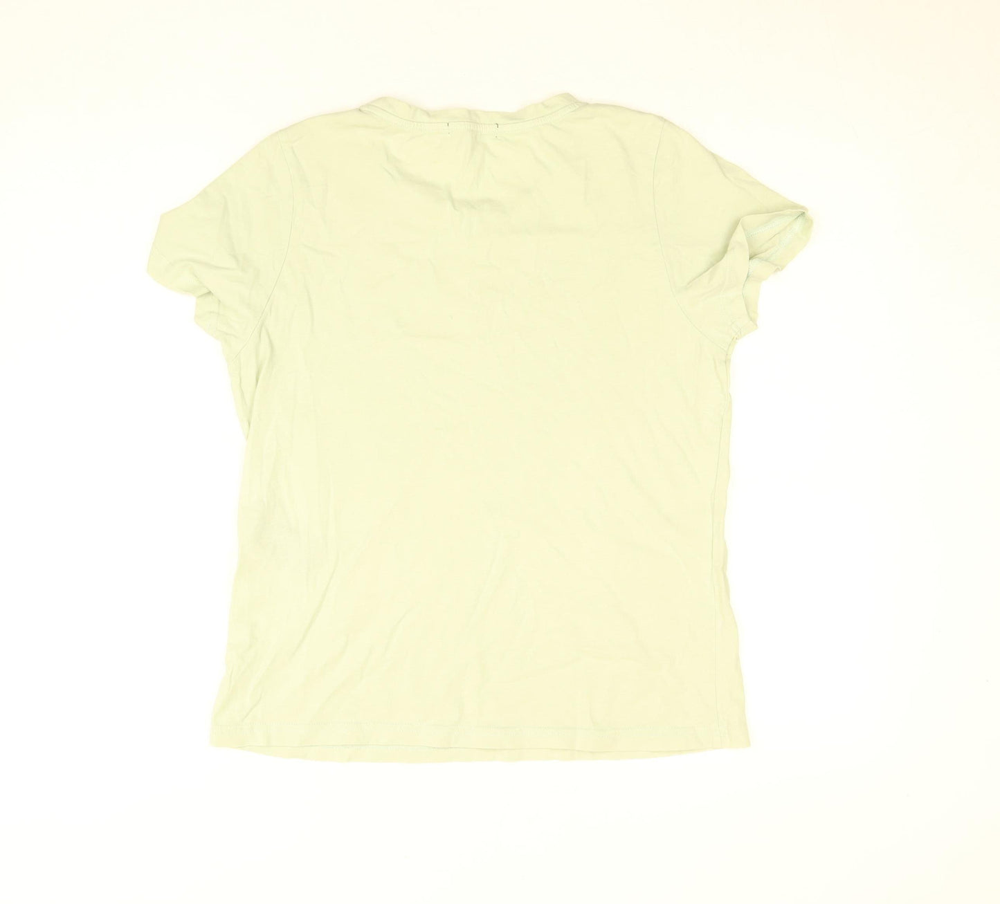 7 For All Mankind Women's Green Cotton Crew Neck Short Sleeve T-Shirt Size S