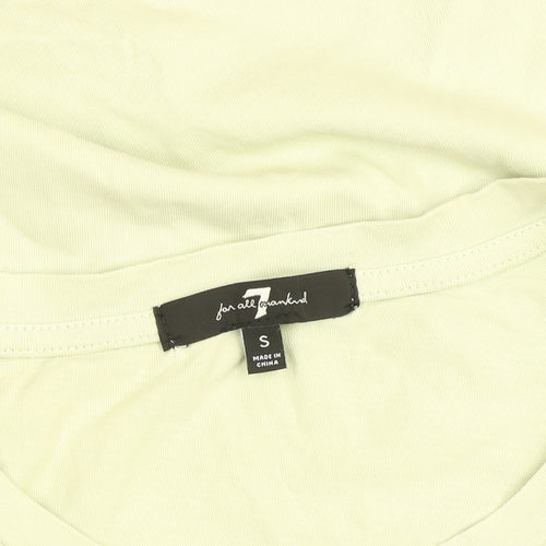 7 For All Mankind Women's Green Cotton Crew Neck Short Sleeve T-Shirt Size S