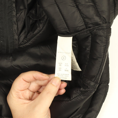 Atmosphere Womens Black S Lightweight Packable Quilted Puffer Jacket