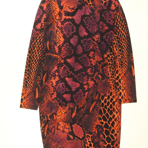Stella Morgan Women's Orange Animal Print Bodycon Dress Size 8