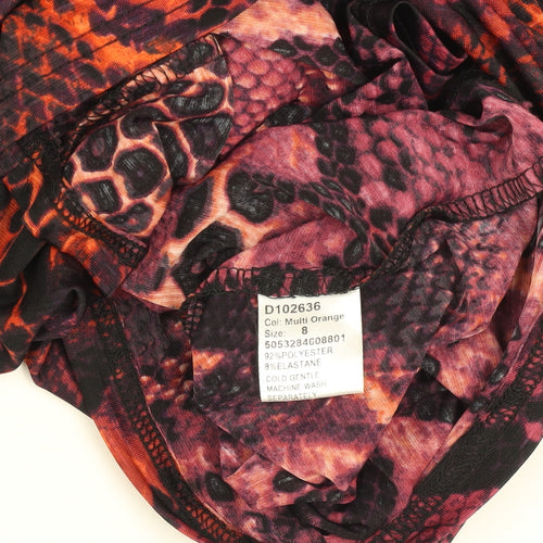 Stella Morgan Women's Orange Animal Print Bodycon Dress Size 8