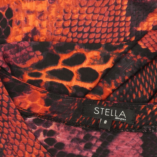 Stella Morgan Women's Orange Animal Print Bodycon Dress Size 8