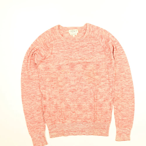 Next Womens Pink Knit Long Sleeve Crew Neck Jumper Size 8