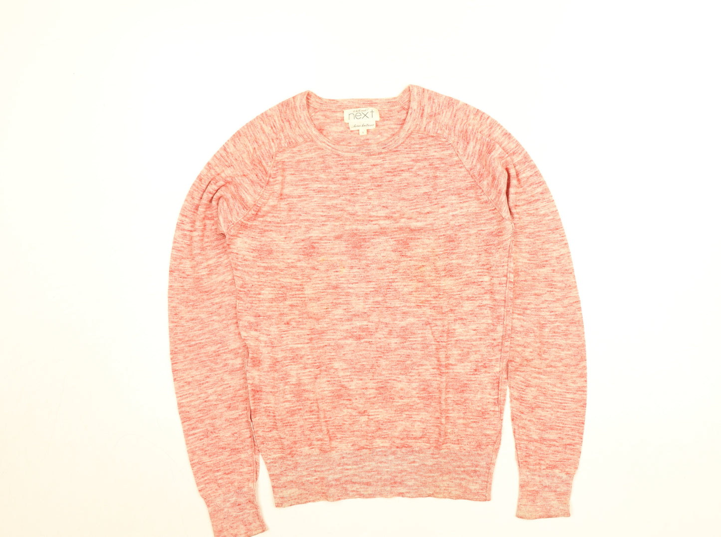 Next Womens Pink Knit Long Sleeve Crew Neck Jumper Size 8