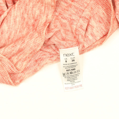 Next Womens Pink Knit Long Sleeve Crew Neck Jumper Size 8