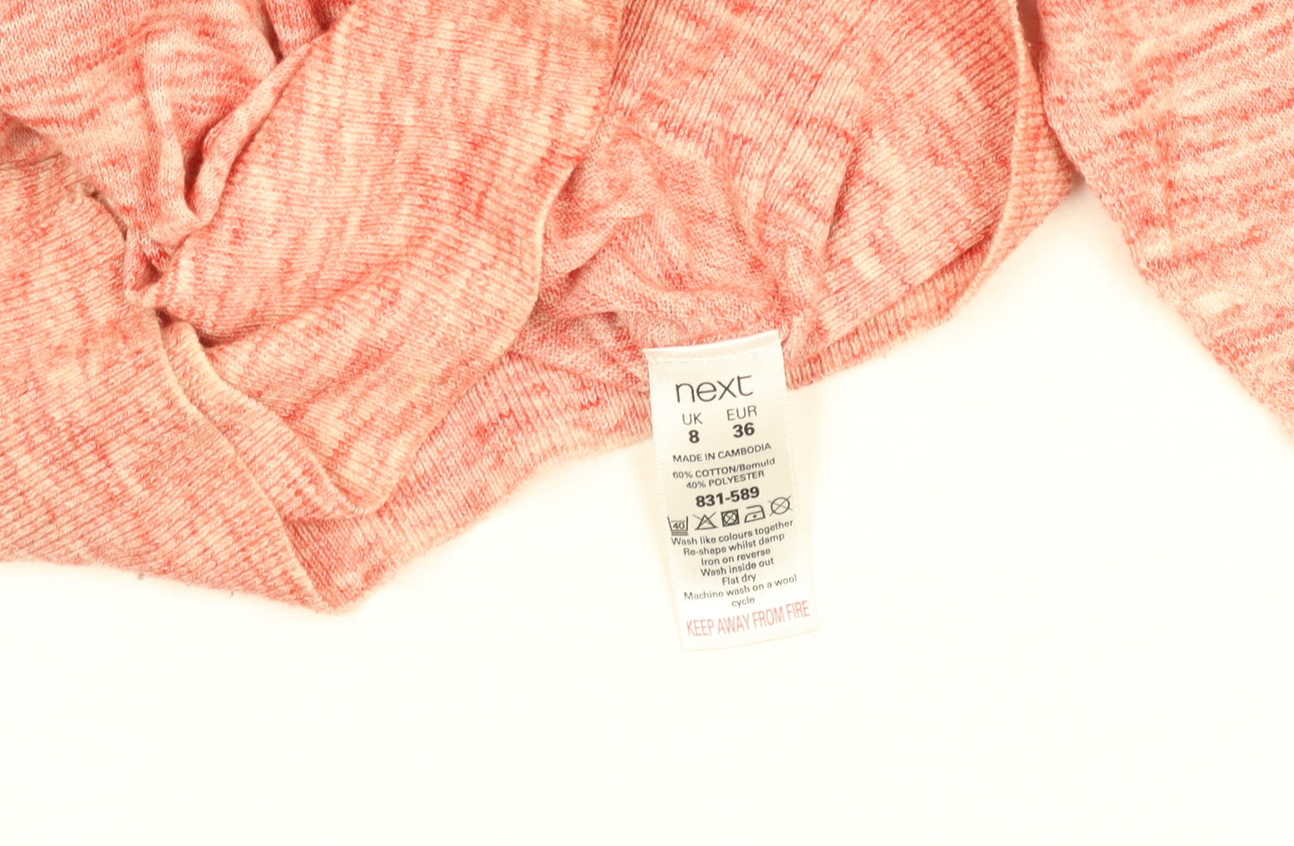 Next Womens Pink Knit Long Sleeve Crew Neck Jumper Size 8