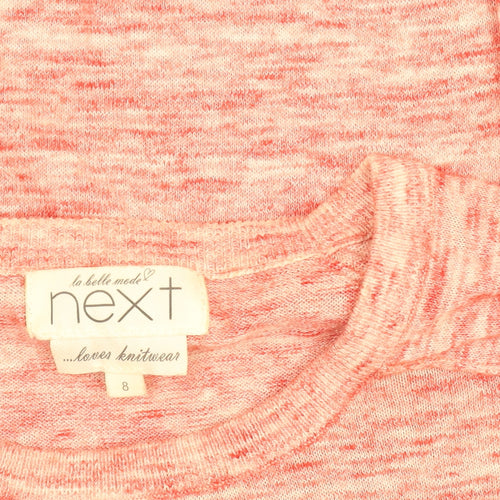 Next Womens Pink Knit Long Sleeve Crew Neck Jumper Size 8
