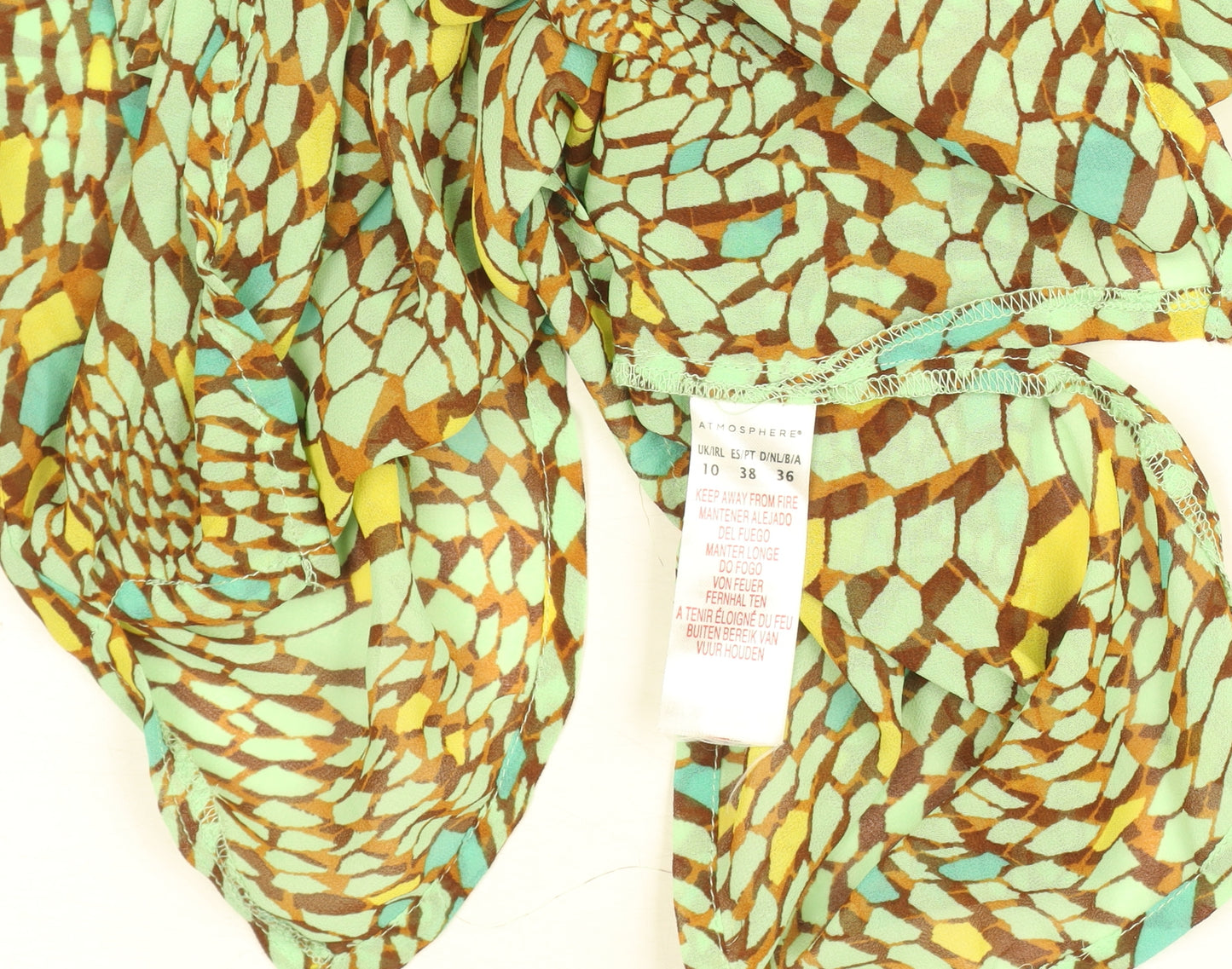 Atmosphere Limited Edition Women's Green Sleeveless Chiffon Blouse Size 10