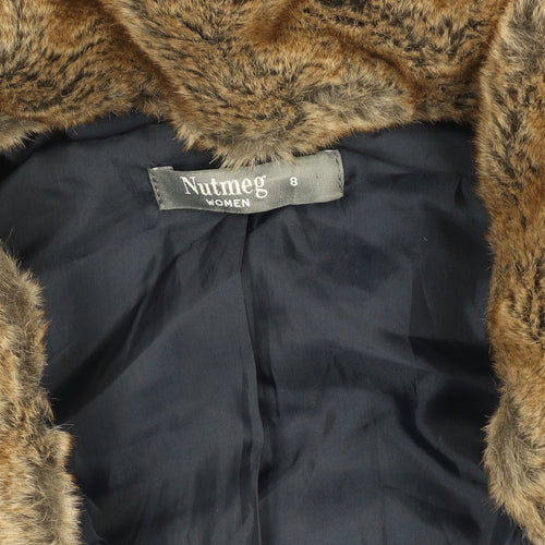 Nutmeg Women Blue Puffer Faux Fur Lined Waistcoat Size 8