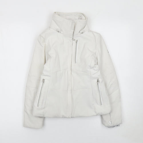 Poivre Blanc Girls White Ski Puffer Jacket Size 10 Years Waterproof Winter Coat