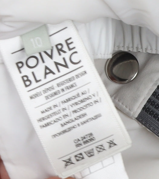 Poivre Blanc Girls White Ski Puffer Jacket Size 10 Years Waterproof Winter Coat