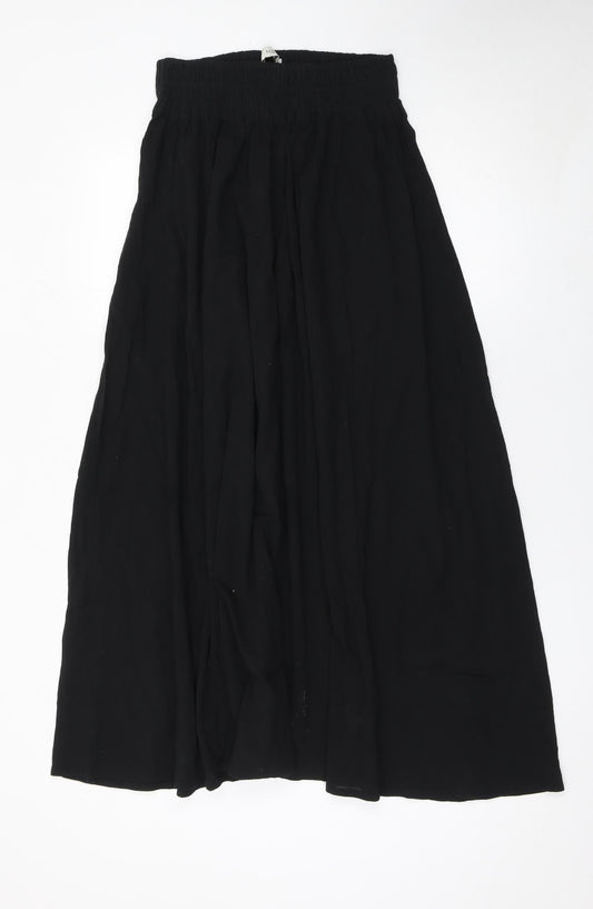 Marks and Spencer Women’s Black Cotton A-Line Midi Skirt Size 10