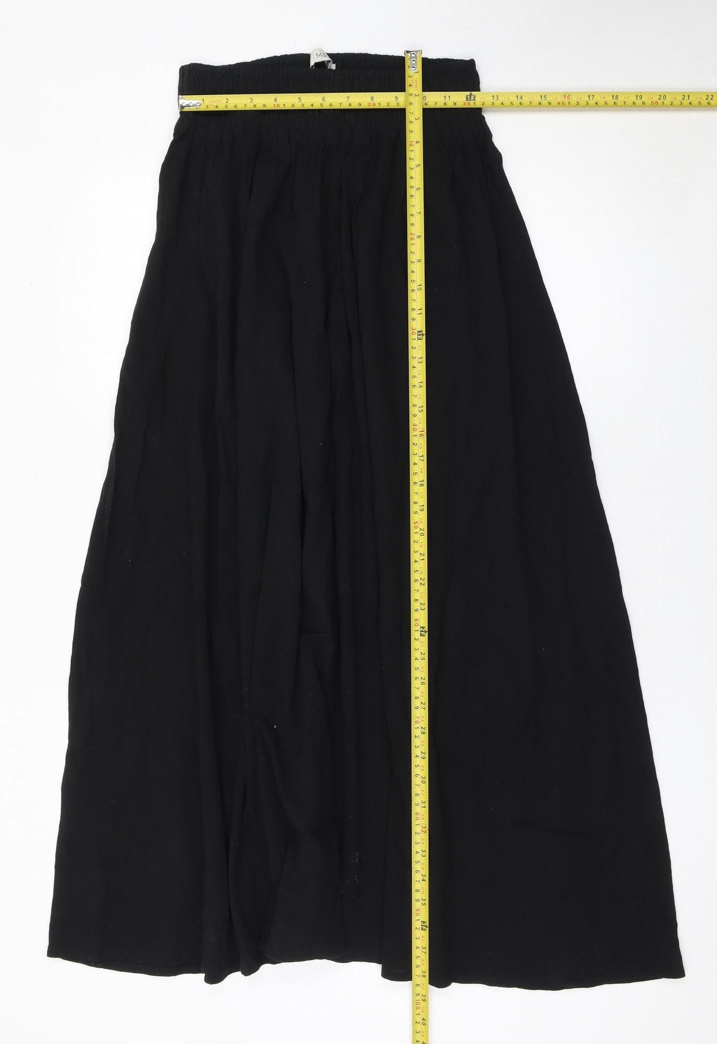 Marks and Spencer Women’s Black Cotton A-Line Midi Skirt Size 10