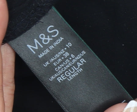 Marks and Spencer Women’s Black Cotton A-Line Midi Skirt Size 10