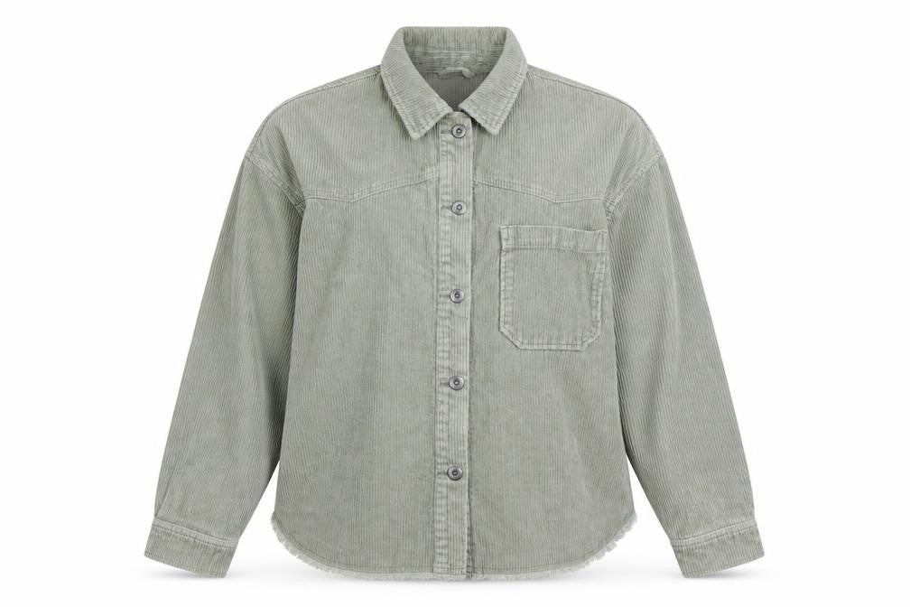 ZARA Women’s Green Corduroy Button Jacket Size L Casual