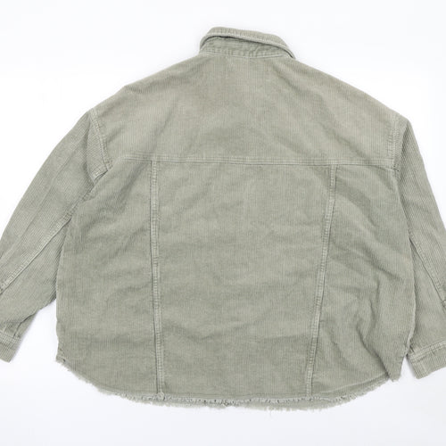 ZARA Women’s Green Corduroy Button Jacket Size L Casual