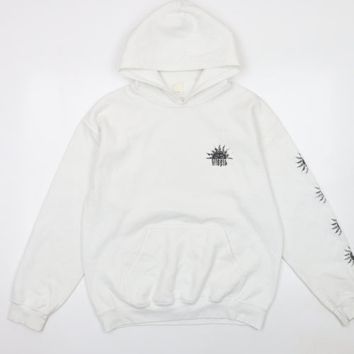 Urban Outfitters Women White Sun Graphic Pullover Hoodie Size S