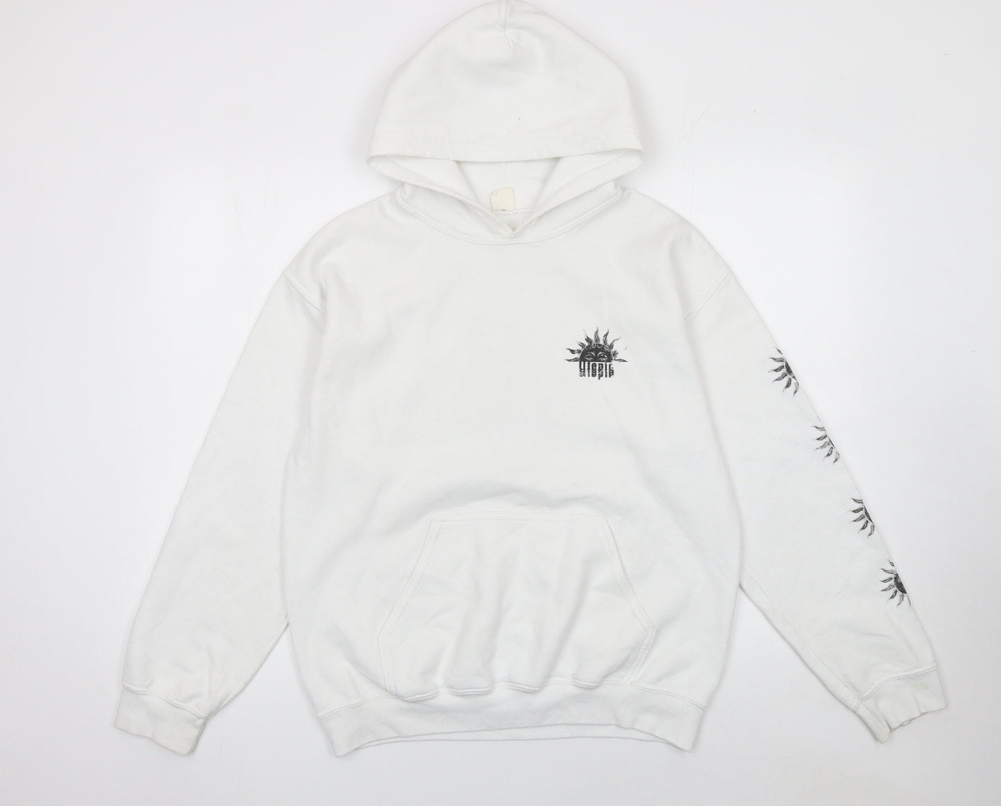 Urban Outfitters Women White Sun Graphic Pullover Hoodie Size S