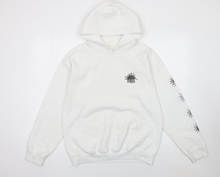 Urban Outfitters Women White Sun Graphic Pullover Hoodie Size S