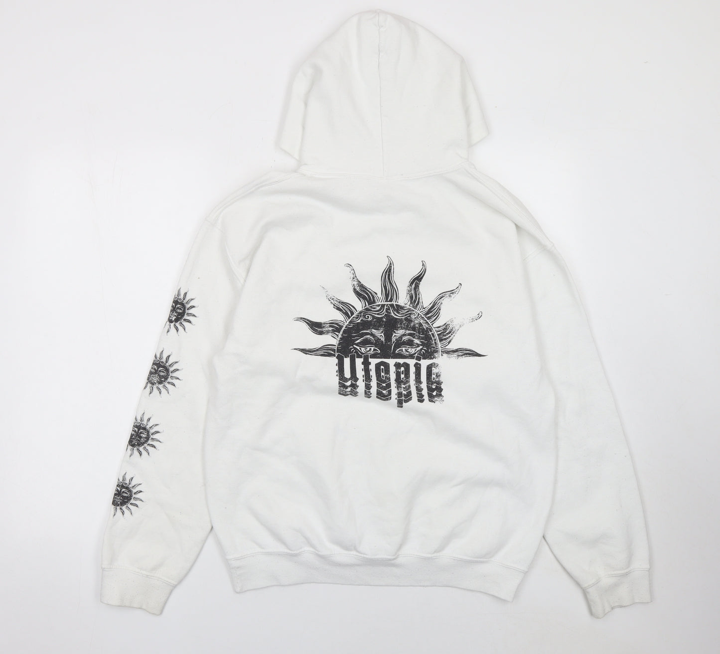 Urban Outfitters Women White Sun Graphic Pullover Hoodie Size S