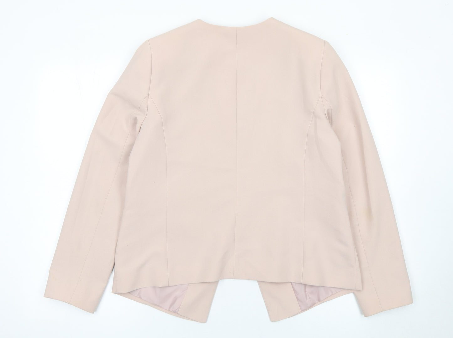 Wallis Women Beige Regular Fit Lined Blazer Jacket Size 14