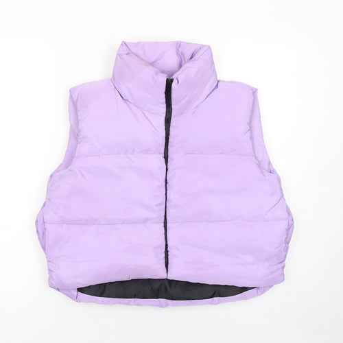 Rising Womens Purple Puffer Waistcoat Size S Lightweight Zip