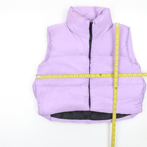 Rising Womens Purple Puffer Waistcoat Size S Lightweight Zip