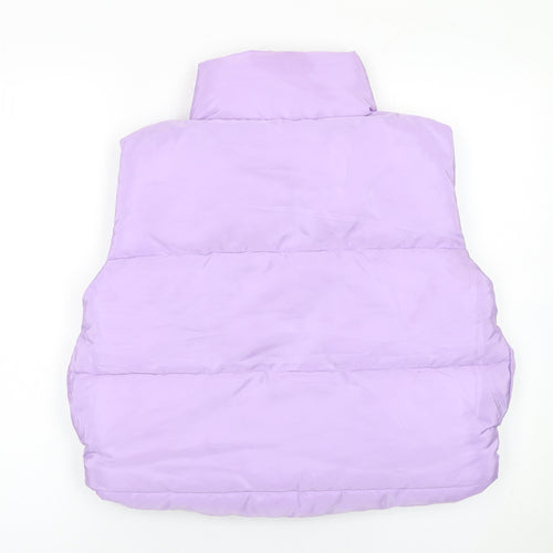 Rising Womens Purple Puffer Waistcoat Size S Lightweight Zip