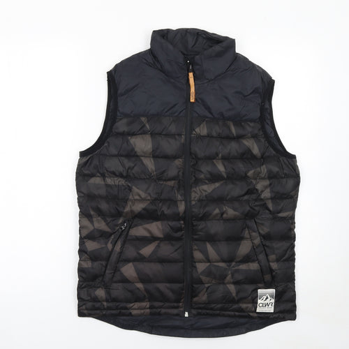 CLWR Colour Wear Men’s Black Geometric Quilted Bodywarmer Size S