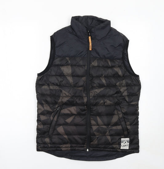 CLWR Colour Wear Men’s Black Geometric Quilted Bodywarmer Size S