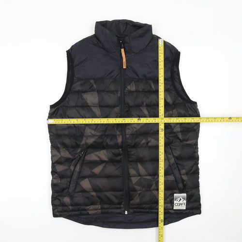 CLWR Colour Wear Men’s Black Geometric Quilted Bodywarmer Size S