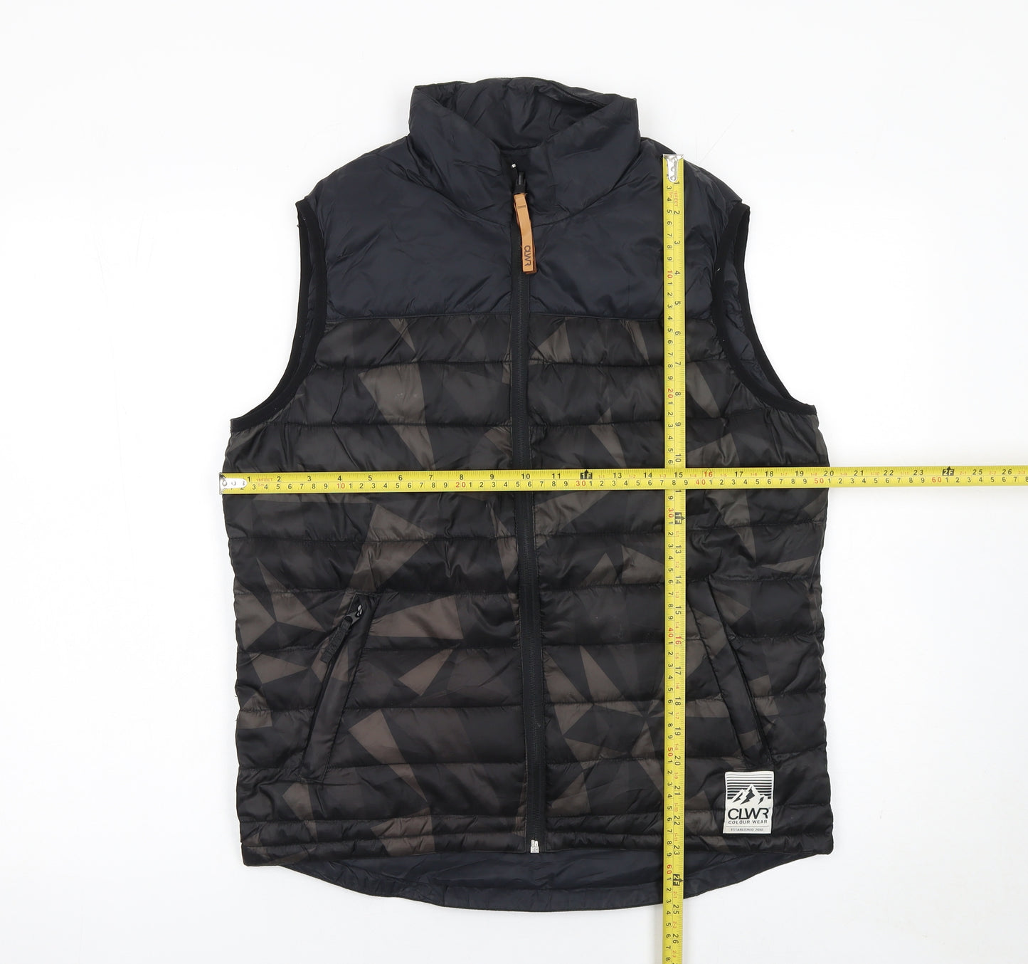 CLWR Colour Wear Men’s Black Geometric Quilted Bodywarmer Size S