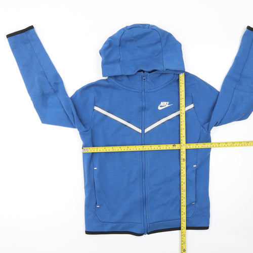 Nike Boys Blue Full Zip Hoodie L 147-158cm Reflective Trim Sportswear