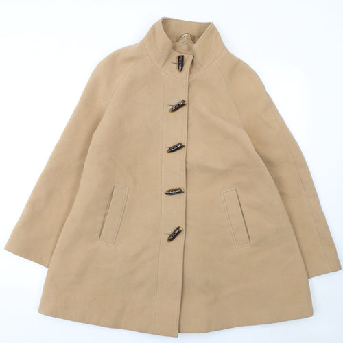 Isle Womens Beige Mid-Length Classic Overcoat Size 12