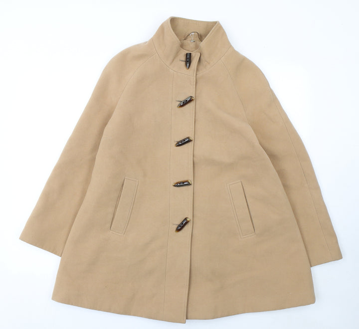 Isle Womens Beige Mid-Length Classic Overcoat Size 12
